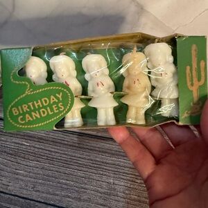Vintage RARE Gurley Western Cowgirl Birthday Candles Set of 5